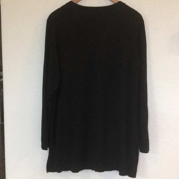 Talbots Woman Black side slit button cardi - Picture 6 of 6